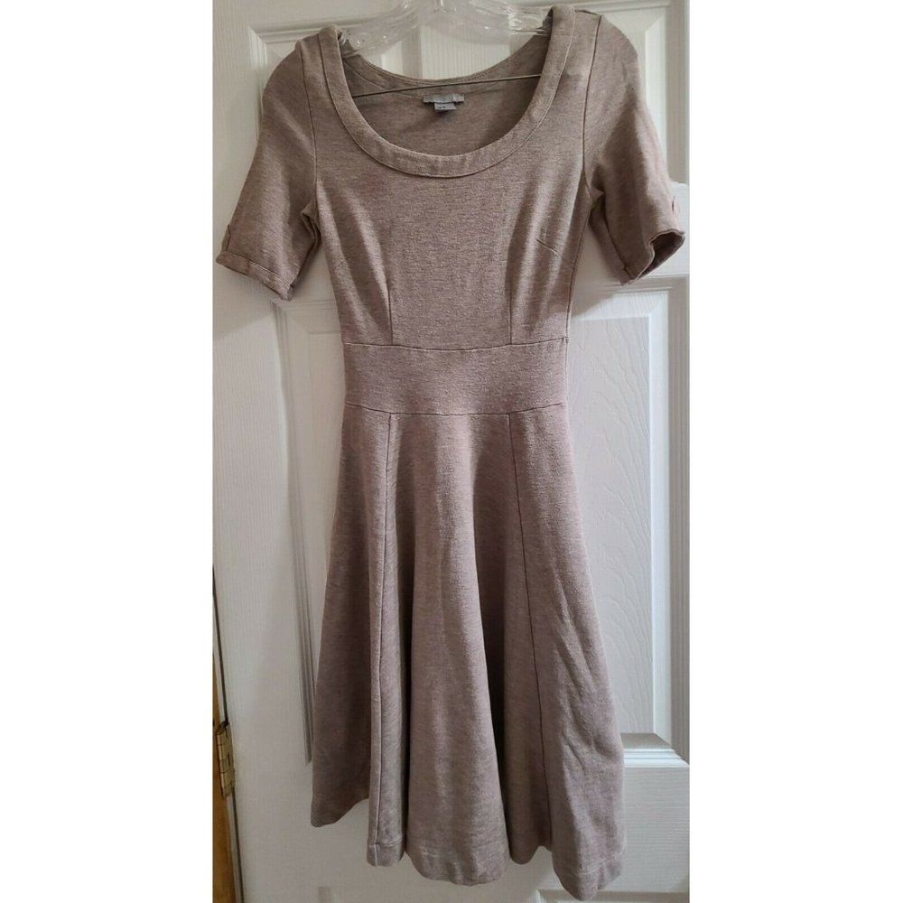 H&M Women's Beige Short Sleeve Simple Short Sleeve A Line Dress Extra Small Knit